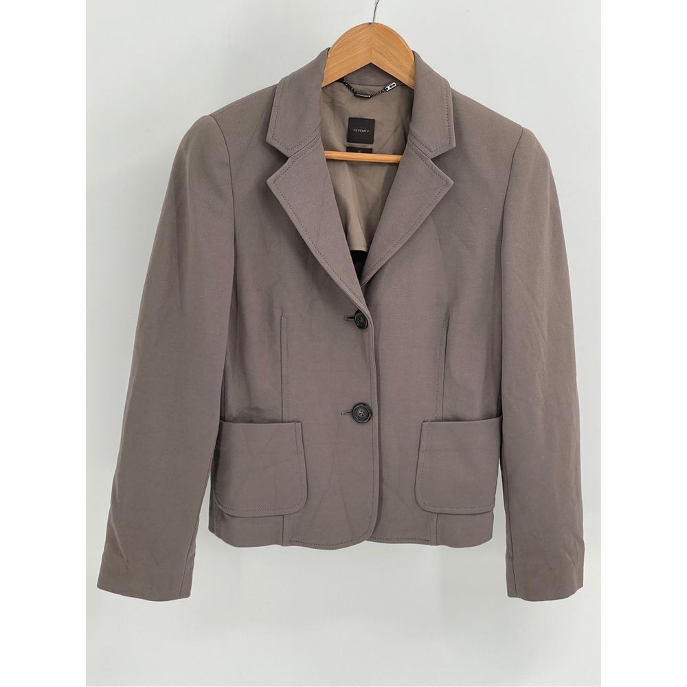 Seventy Blazer Women's Size 42‎ Italian Size 6 US Gray Beige Brown